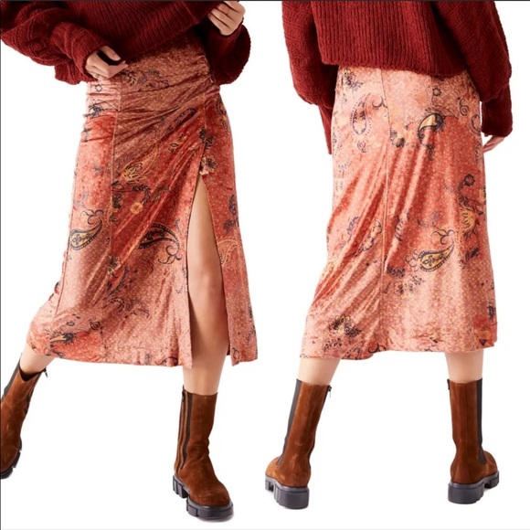 Free People Dresses & Skirts - NWT Free People Romano Paisley Midi Skirt XS